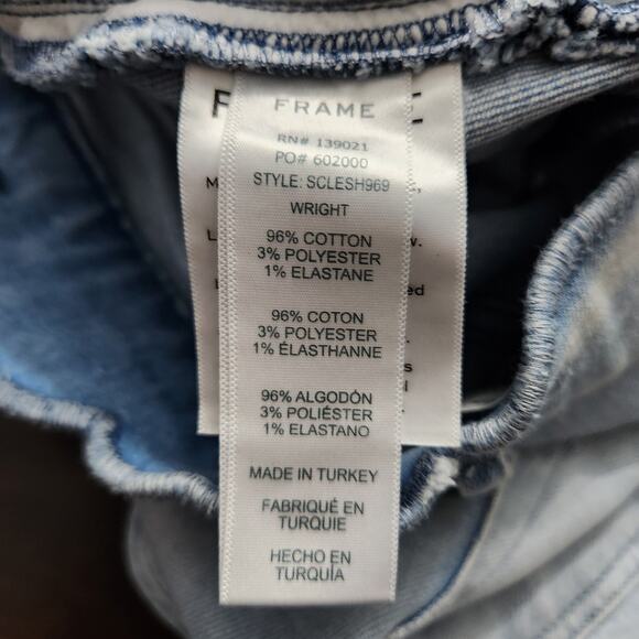 Frame Wright Scallop Waist Denim Shorts Size 26 - Picture 4 of 5